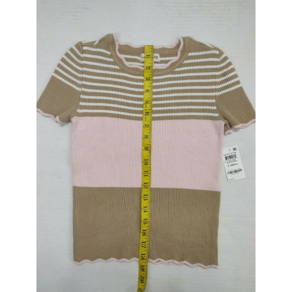 Maison Jules Womens Top XS Beige London Printed - Picture 9 of 15